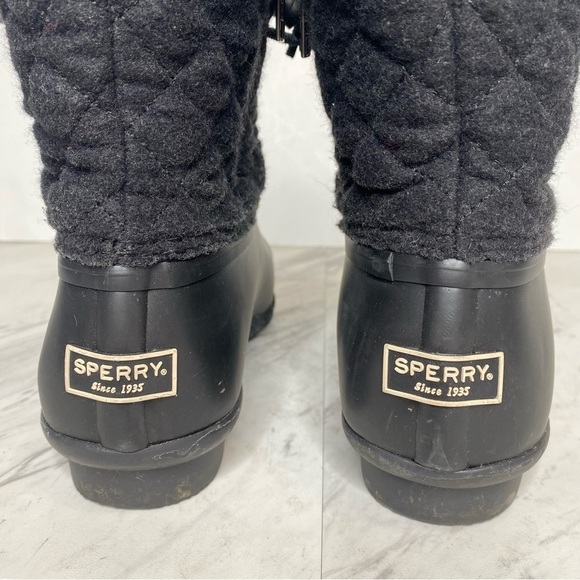 Sperry Saltwater Waterproof Duck Black Boot 8 1/2 W - Picture 4 of 15